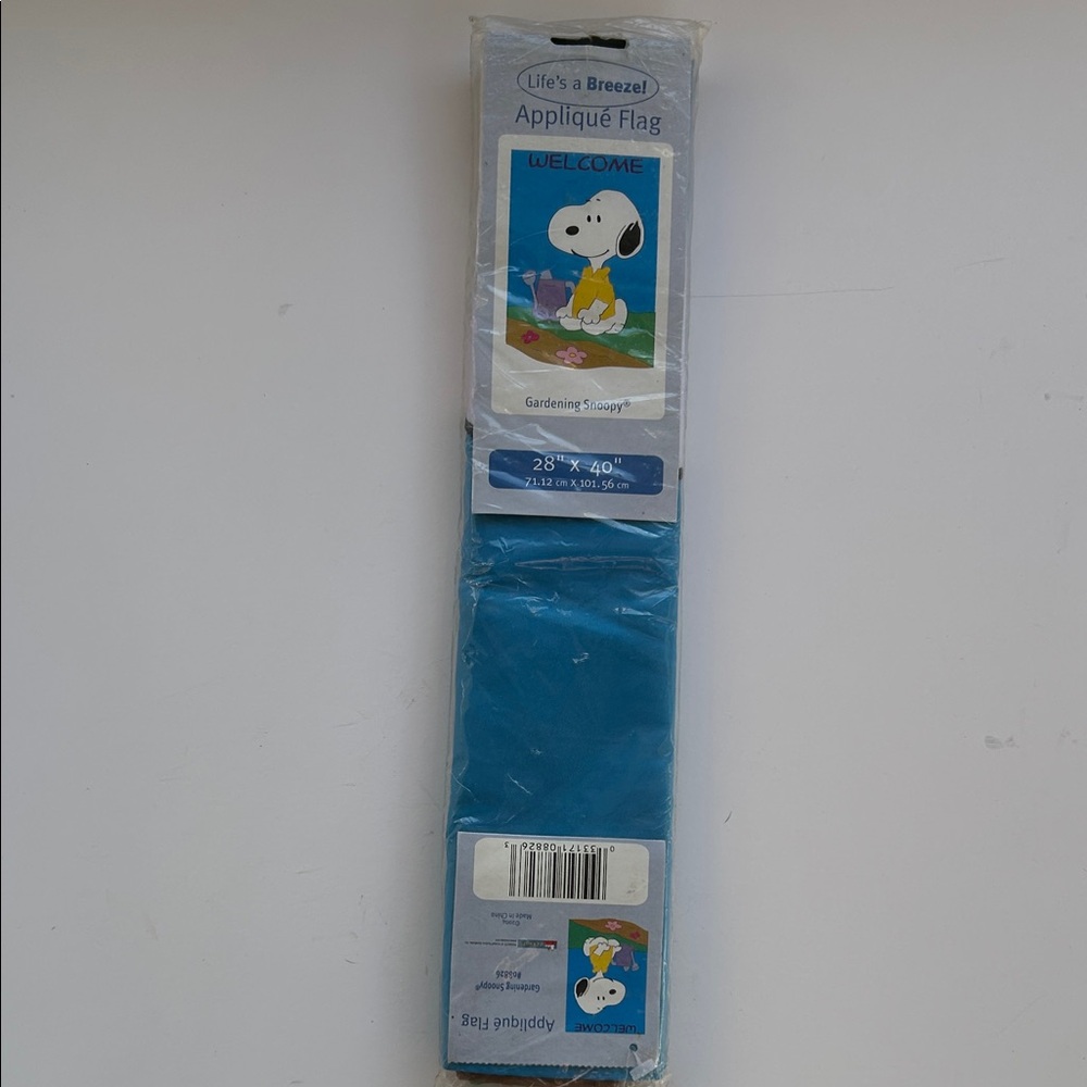 Vtg Peanuts Snoopy Welcome Gardening Spring Appliqué Flag 28”x40” Life’s Breeze - Picture 5 of 6
